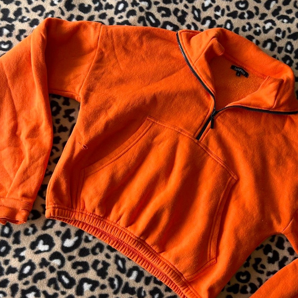 Orange Fashion Nova Cropped Sweater